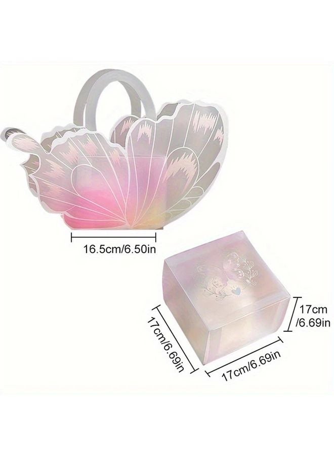 5pcs Pink Butterfly Cake Box With Transparent Inserts Plaque For Mothers Day Cake Decoration Packaging - Image 2